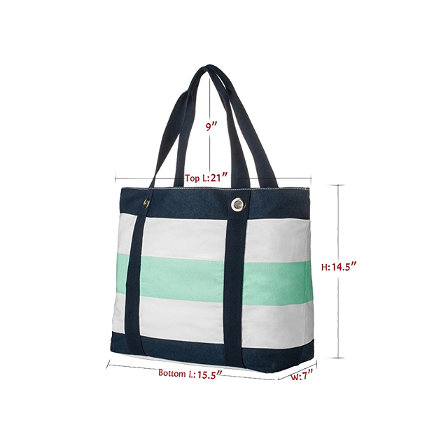 canvas beach bag with pockets