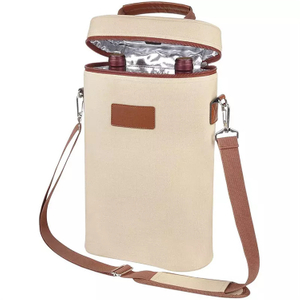 Waterproof 2 Bottle Wine Carrier Bag Insulated Champagne Wine Cooler Bag