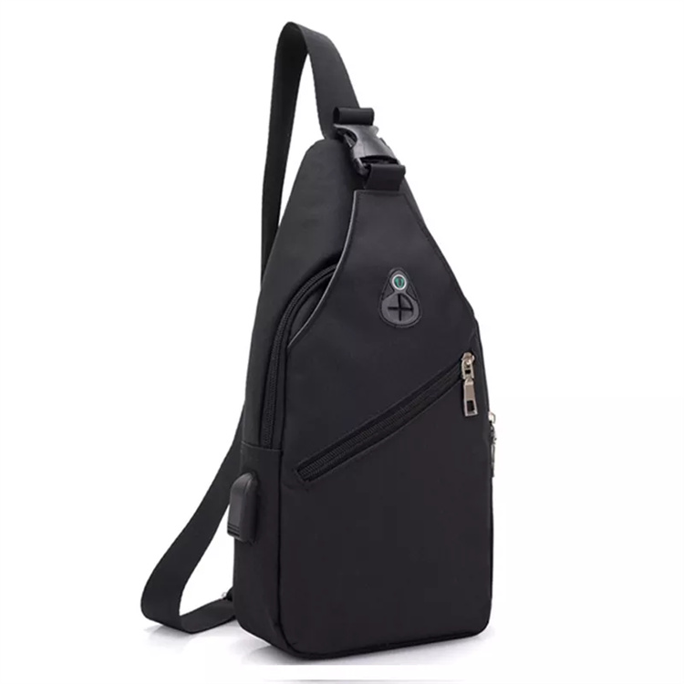 Wholesale Cheap Chest Bag Fashion Casual Shoulder Messenger Bag with USB Charging Port Man Crossbody Bag