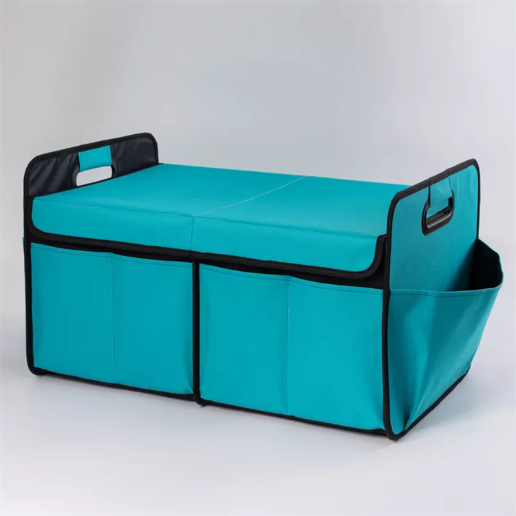 Multi Compartment Foldable Car Trunk Storage Organizer with Lid