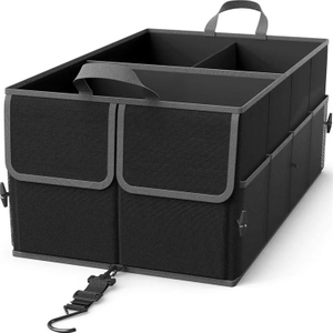 Heavy Duty Collapsible Vehicle Storage Box Trunk Organizer for Travel Camping Trip Storage Bag Jumbo Car Boot Organiser