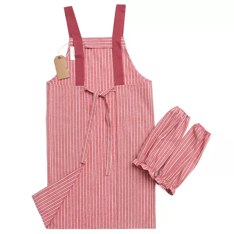 Restaurant Waitress Cooking Farmhouse Kitchen Sink Aprons with Sleeves Set