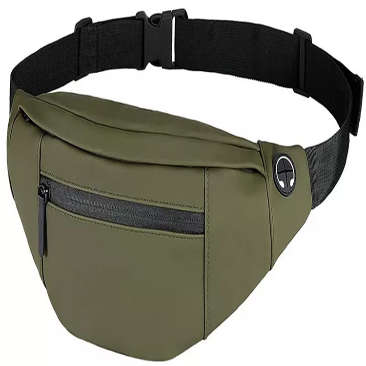 Customized Waterproof Vegan Leather Running Fanny Pack Bum Belt Crossbody Bags Men Walking Sport Travel Waist Bag 