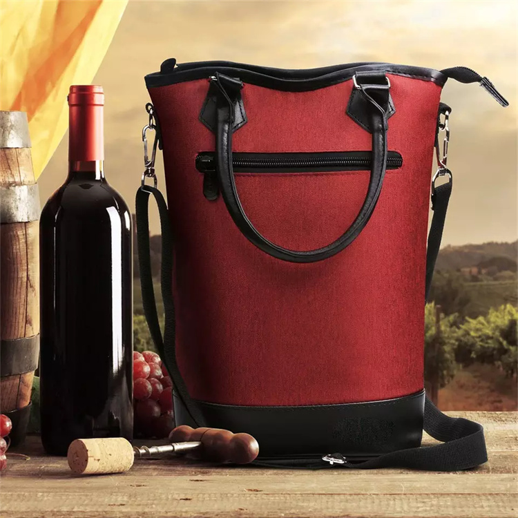 Thermal Insulated Portable Wine Carrying Bag for Travel Picnic Camping