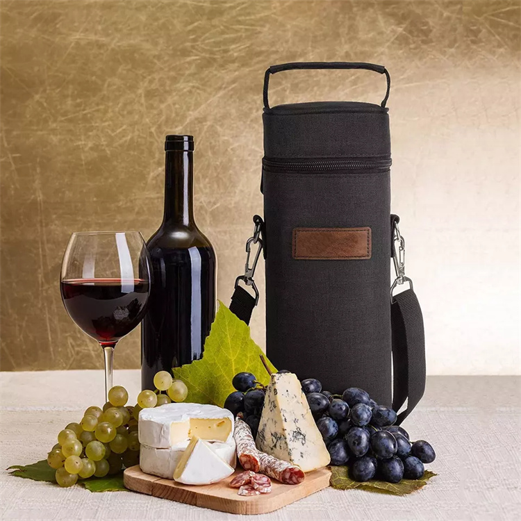 Wholesale Reusable Portable Insulated Wine Bottle Cooler Bag Custom Logo