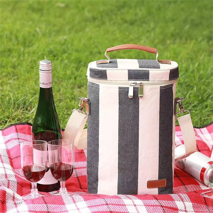 Portable Leakproof Travel Picnic Insulated Padded Wine Tote Wine Cooler Bag for Party