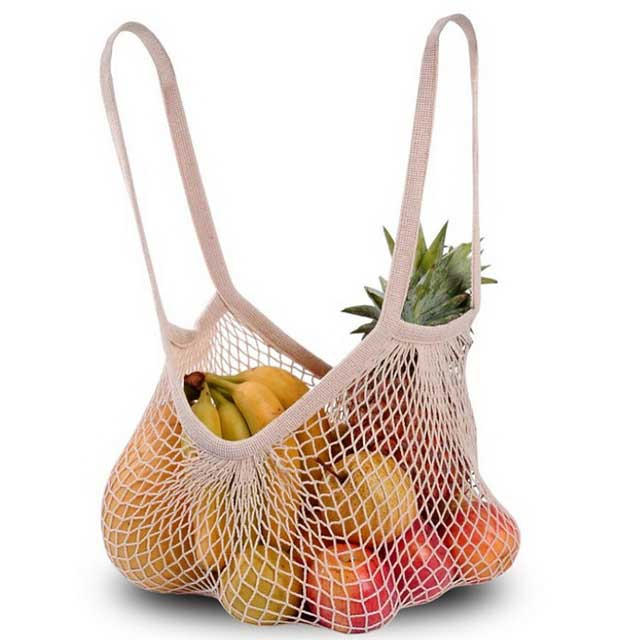 Reusable String Tote Net Bags With Long Handle For Grocery Shopping,Beach & Market