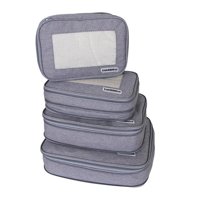 LUCKIPLUS 4Pcs Compression Luggage Packing Cubes For Travel